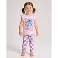 thumbnail image 4 of Disney Lilo & Stitch Outfits for Girls Short Glitter Ruffle Sleeve Shirt & Stretch Leggings Set for Toddler (Purple, 2T), 4 of 5