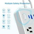 thumbnail image 5 of LarmTek 10 Outlets Power Strip 4ft Cord,Surge Protector,with 4 USB Ports,White,2 Pack, 5 of 9