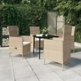 thumbnail image 1 of vidaXL 5 Piece Garden Dining Set with Cushions Beige, 1 of 5