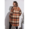 thumbnail image 4 of Zeagoo Womens Plus Size Flannel Plaid Button Down Shirts Long Sleeve Lounge Lapel Tartan Shacket Jacket Long Coats 2025, 4 of 7