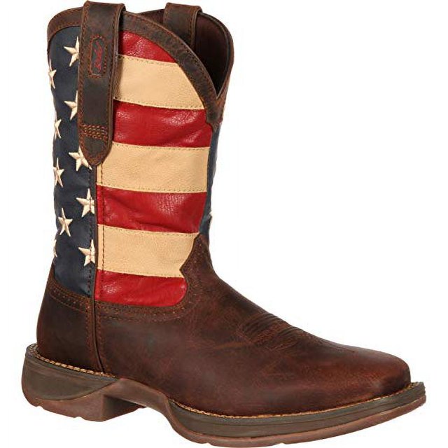 Durango Men's 11" Rebel⢠by Durango Patriotic Pull On Western Boot Brown/Union Flag - DB5554