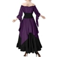 thumbnail image 4 of Renaissance Dress Women 2026 Halloween Long Sleeve Off The Shoulder Medieval Dress Flowy Maxi Dresses Purple M, 4 of 5