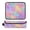 Rainbow Flower Pattern, variant on Hair Tool Organizer Bag with Heat Resistant Mat Removable Travel Storage Case for Hot Air Brushes Curling Irons Pale Pink Flowers