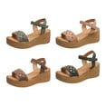 thumbnail image 4 of Anuirheih New Fish Mouth Retro Wedge Heel Sandals Female Foreign Trade Roman Sandals Sandals Women (Brown), 4 of 8