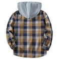 thumbnail image 3 of YAYUBA Mens Plaid Flannel Hoodie Shirt Casual Button Down Jacket Shirts Stylish Long Sleeve Shirts with Pocket, 3 of 6