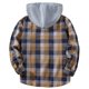 thumbnail image 3 of MHFRRA Camisa con Capucha A Cuadros, Chaqueta, Top Informal de Manga Larga, Ropa de Calle de Moda para Otoño, Jersey Cómodo Marrón, 3 of 8
