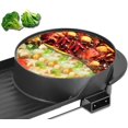 thumbnail image 4 of 2 in 1 Electric Hot Pot Grill Teppanyaki Non-Stick Smokeless Barbecue Pan Grill 1100W Electric Smokeless Grill and Hot Pot BBQ Grill Soup Shabu Pot, 4 of 10
