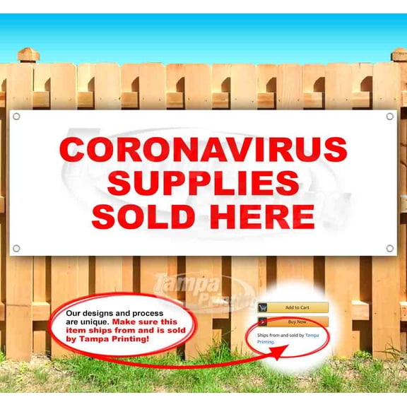 Virus Supplies Sold Here 13 oz Vinyl Banner With Metal Grommets