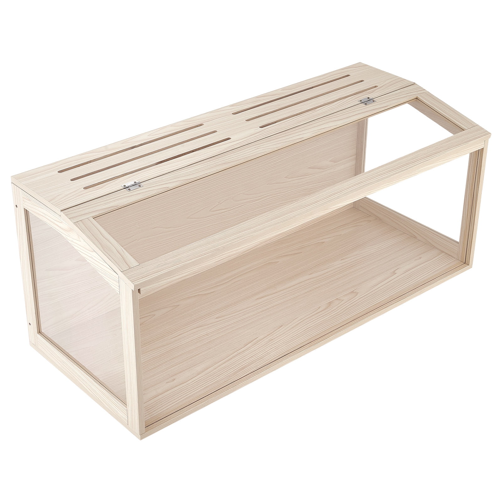 KFFKFF Wooden Hamster Cage 48"x20.1"x20.1" with 270° Clear Viewing, Durable Acrylic Small Animal Habitat with Openable Top, Spacious Enclosure for Syrian/Dwarf Hamsters, Guinea Pigs, and Gerbils