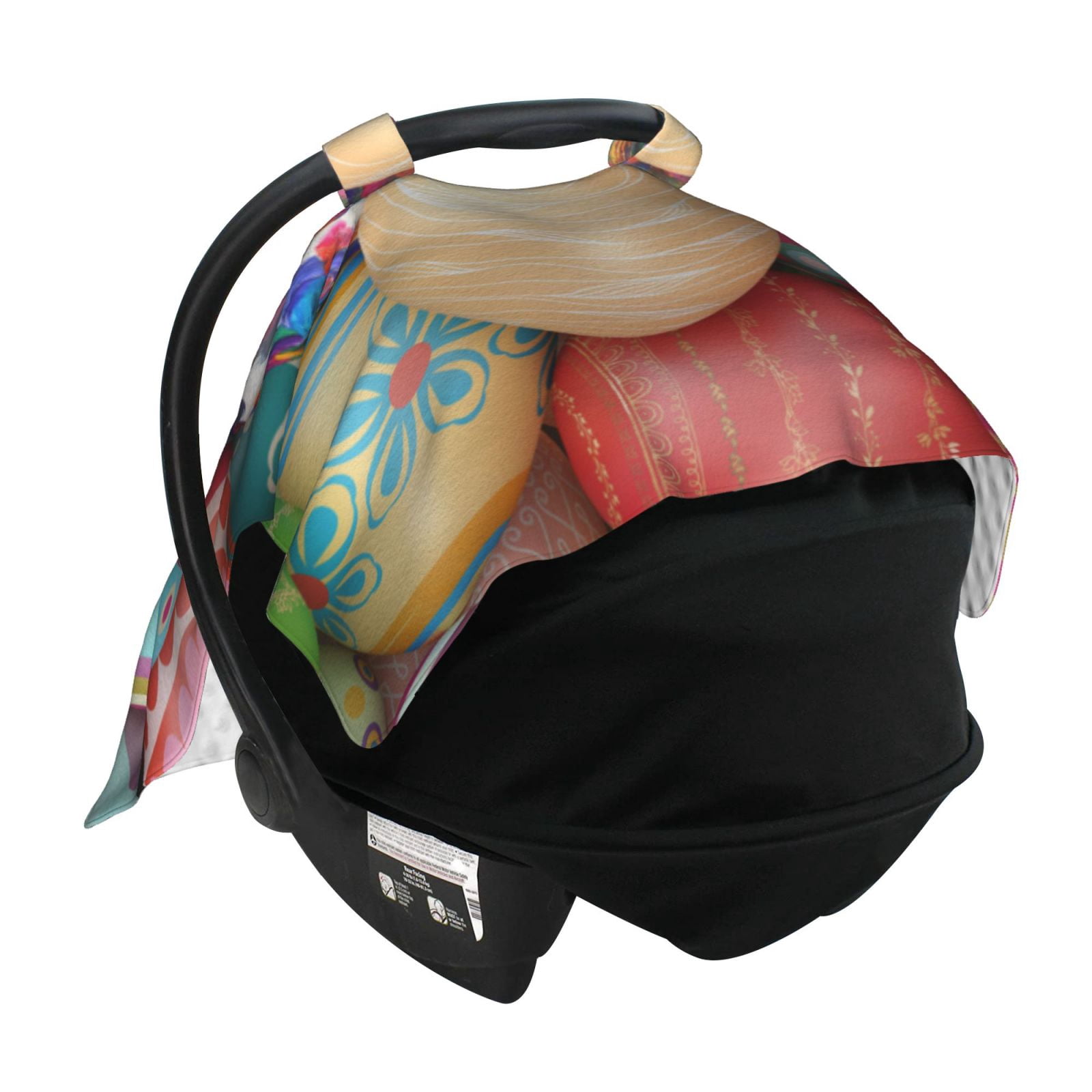 Naloa Easter Eggs Baby Car Seat Cover, Breathable Baby Carrier Cover, Multiuse Baby Carrier Cover & Nursing Breastfeeding Cover
