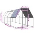 thumbnail image 4 of vidaXL Cage à Poulet Extérieure 2x8x2 m Acier Galvanisé, 4 of 4