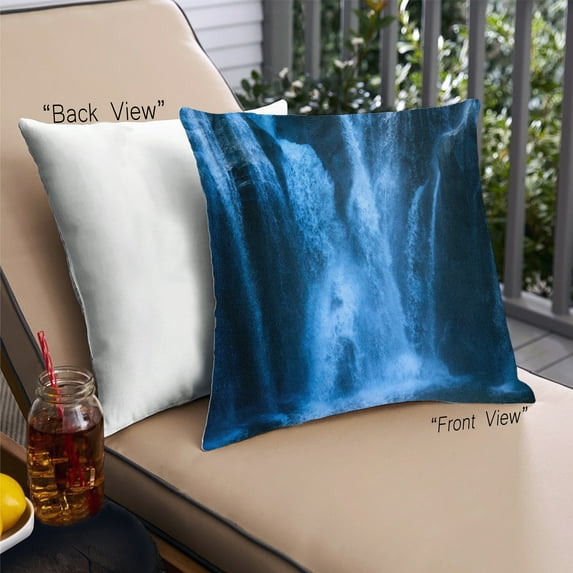 Ahgly Company Color Focus Blue Outdoor Throw Pillow, 18 inch by 18 inch