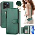 thumbnail image 1 of Flip Case for GANGXUN Cubot Note 60 Multi-Card Zipper Folio with Wrist & Crossbody Strap, PU Leather Shockproof Flip Cover, 1 of 7