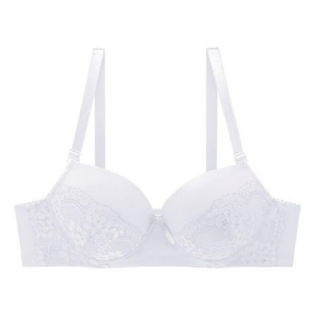 Monfince Women s Sexy Lace Bra Underwire Balconette Unlined Plus Size  White  95C