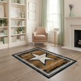 thumbnail image 2 of ODIKA 4'x6' Washable Area Rug Hooks Cowboy Vintage Distressed Lone Round Runway Themed Trailer for Bedroom, Reading Nook, Pet Friendly & Non-Shedding, 2 of 7
