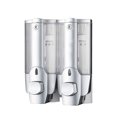 thumbnail image 1 of 1pc Double-head Manual Wall-mounted Push Type Liquid Soap Bottle Plastic Refillable Shampoo Liquid Soap Container Dispe, 1 of 8