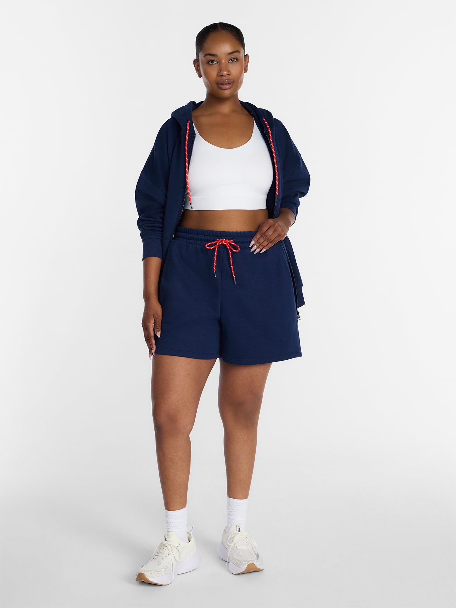 Athletic Works Women's and Women's Plus Fleece Shorts, 5'' Inseam, Size XS-4X
