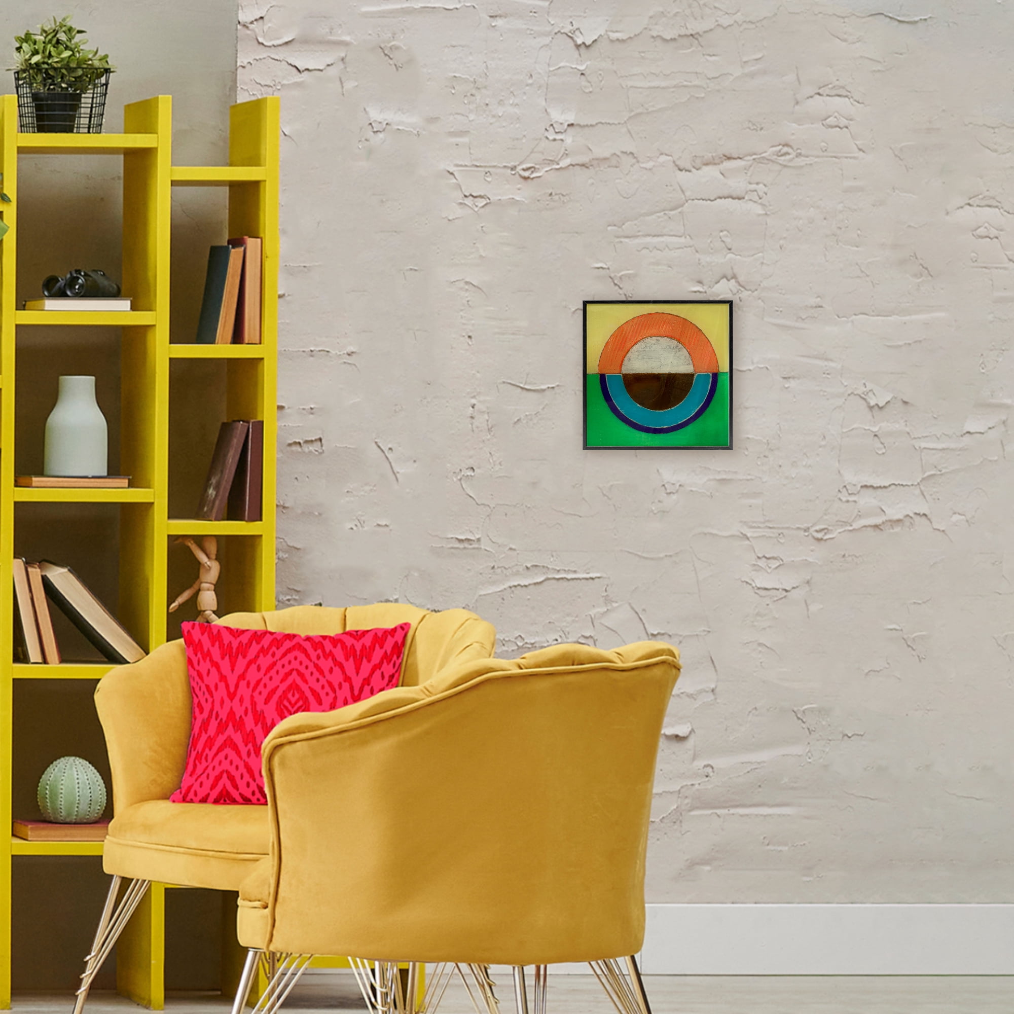 Stupell Industries Balanced Circle Symmetry Black Framed Giclee Art, design by Matthew Finger
