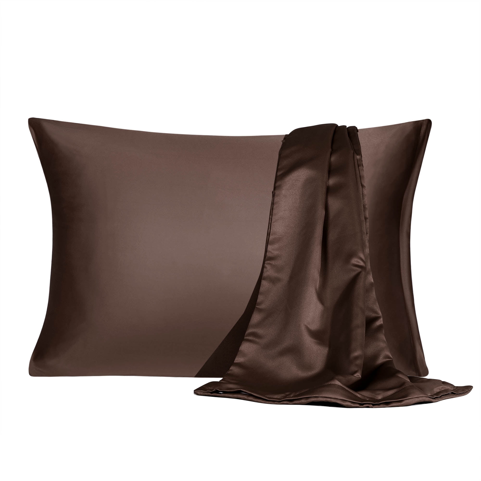 PiccoCasa 2 Pack Satin Pillowcases with Zipper King Size Pillow Cover