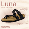 thumbnail image 2 of Cushionaire Women's Luna Cork Footbed Sandals with +Comfort, Wide Widths Available, 2 of 9
