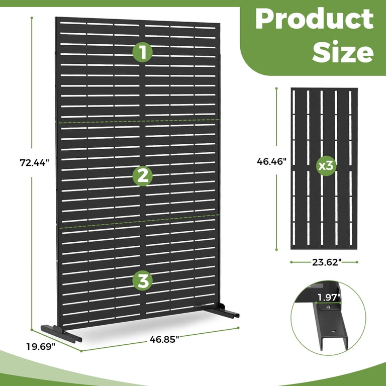 FOOWIN Metal Privacy Screen, Decorative Galvanized Steel photo 2