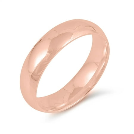 CHOOSE YOUR STYLE Rose Gold-Tone 925 Sterling Silver Wedding 5mm Band Comfort Fit Ring Female Size 14