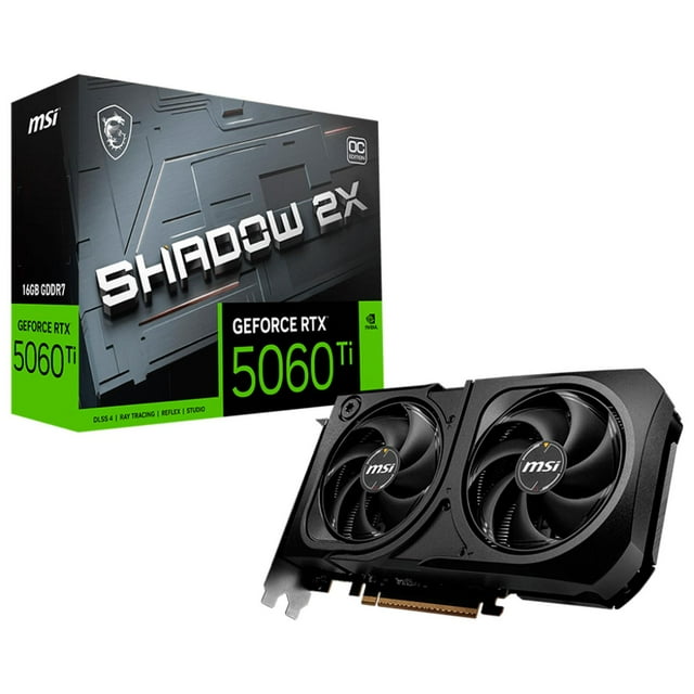 Tarjeta de Video MSI GeForce RTX 5060 Ti 16G SHADOW 2X OC PLUS GDDR7 G506T-16S2CP
