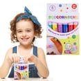 thumbnail image 4 of Juaoua 6 Colors Puffy Velvet Marker,Popcorn Drawing Markers,Quick-Drying Puffy Paint Pens,3D Magic Foam Texture Painting Kit for Greeting Cards,Birthday & Paper Art Project,3D Craft Drawing Toys, 4 of 5
