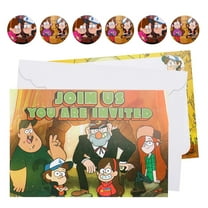 16-Piece set with envelopes and stickers for monster birthday invitations, town party invitations, blank name party invitation cards, birthday party decorations