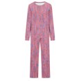 thumbnail image 2 of Pantalons pour Femmes, Hauts à Manches Longues pour Femmes, Mode Féminine Impression Non Positionnée Col Rond Ensemble Pantalon Fendu sur le Côté, Hauts à Manches Longues pour Femmes, Hauts à Manches Longues pour Femmes, 2 of 2