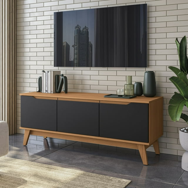 Mueble TV 55" Kappesberg 136cm con 3 Puertas Canela/Negro