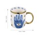 thumbnail image 4 of Taza de cerámica Evil Eye, taza de café decorativa, taza de leche turca, taza de agua para el hogar con asa, 4 of 8