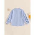 thumbnail image 6 of BemeyourBBs Kids Toddler Baby Boy Cotton Linen Dress Shirt Boys Long Sleeve Button Down Shirts Mandarin Collar Henley Shirts with One Pocket 3 4 5 6 7 8 Years, 6 of 9