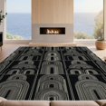 thumbnail image 2 of Design&I 4'x6' Washable Area Rug Black Cream Farmhouse Abstract Galaxy Moden Tapetes Symmetrical Arch Motifs with Boho for Dorm Room, Living Apartment, Flatweave Daily Traffic Ready, 2 of 7