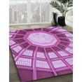 thumbnail image 3 of Ahgly Tapis Rond Lavable en Machine Intérieur Transitionnel Violet Violet, 8 Pieds Rond, 3 of 7