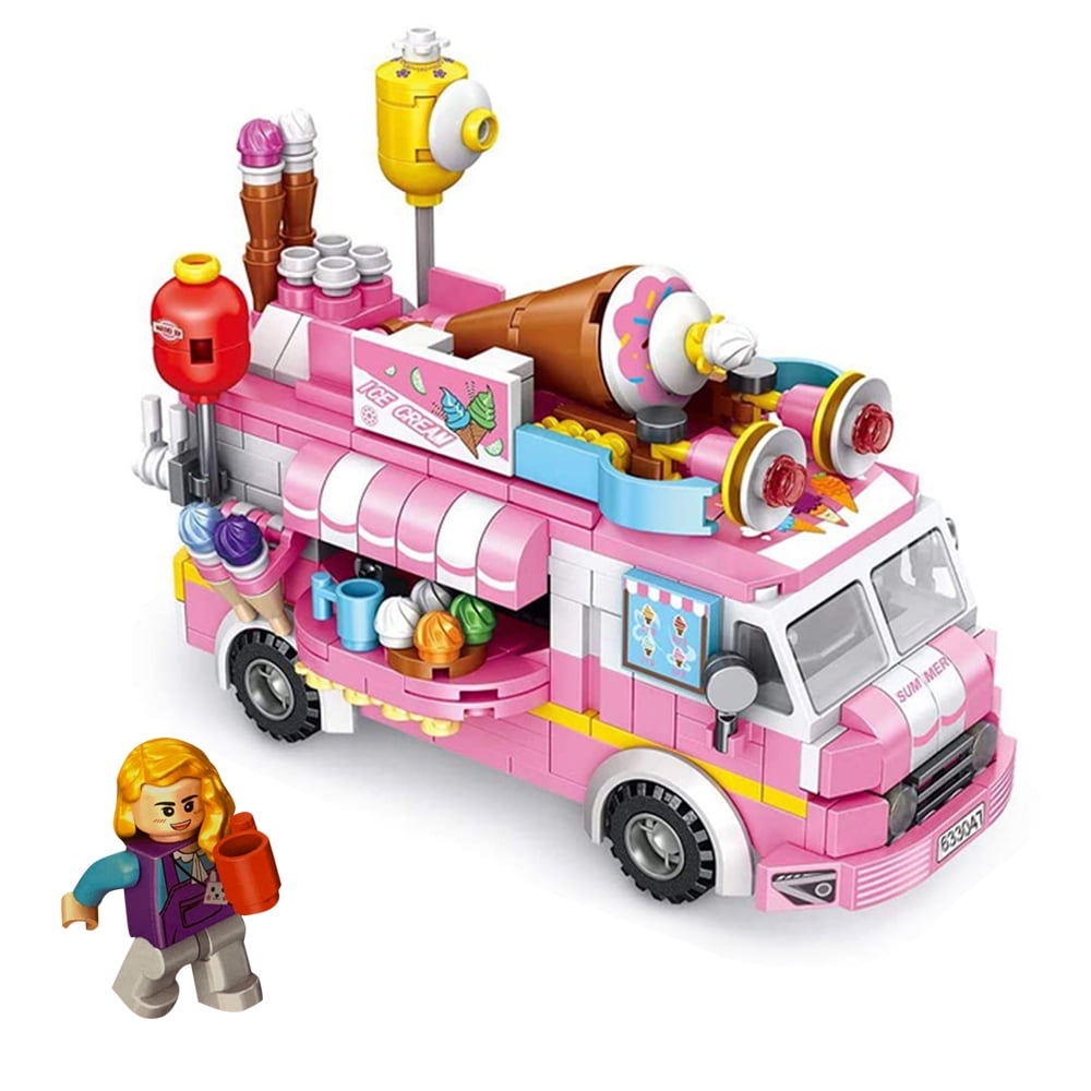 170 Pcs Star Diamond #82108 Pink Ice Cream Truck Building  Block Brick Toy 