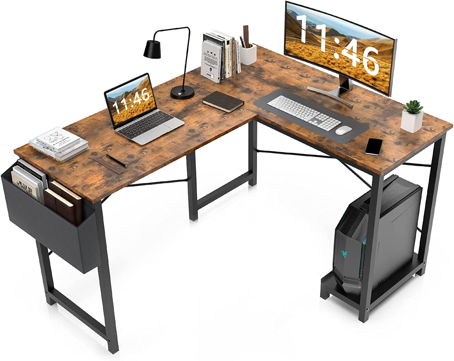 Shaped Desk 50 Inch Computer Corner Desk Home Office Writing Desk Table