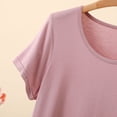 thumbnail image 6 of Timegard Pajamas Tops for Women Short Sleeve Round Neck Soft Comfy Homewear Summer Basic Pjs Shirts Top,Pink A,XXL, 6 of 9