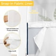 thumbnail image 6 of Yellow Anchor Nautical No Hook Shower Curtain Waterproof, Bathroom Curtains with Snap in Liners and See Through Top Window, Navy Blue White Striped Hotel Style Bathtub Curtains Shower 48"Wx72"L, 6 of 8