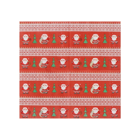 Beautynvta 20 Pcs Christmas Napkins, Santa Claus and Christmas Tree Printed Napkins, 13'' Disposable Party Luncheon Napkins for Christmas New Year Holiday Dinner Party Supplies