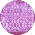 thumbnail image 1 of Ahgly Company Indoor Round Abstract Purple Contemporary Area Rugs, 3' Round, 1 of 4