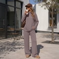 thumbnail image 6 of SUNBS Women's Long Sleeve Lounge Sets Mock Neck Two Piece Sets for Women Wide Leg Pants Outfits Tracksuit Sweatsuits Set, 6 of 9