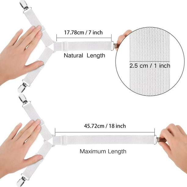 Bed Sheet Fasteners 4 Pcs Adjustable Suspenders Straps