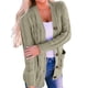 thumbnail image 1 of Suéter de Punto de Larga para Mujer, Otoño 2025, Cárdigan Abierto con Botones, Prenda Exterior Holgada Verde 4XL, 1 of 8