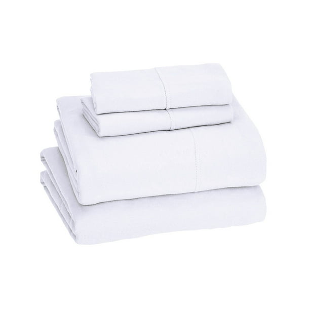Drap-housse en Satin blanc à poche profonde pour lit - Ma Parure