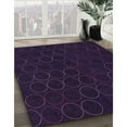 thumbnail image 3 of Ahgly Company Machine Washable Indoor Round Transitional Purple Iris Purple Area Rugs, 5' Round, 3 of 7