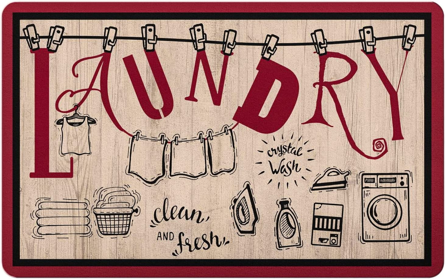 Laundry Room Runner Rug NonSlip Rubber Laundry Floor Mat Durable