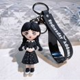 thumbnail image 1 of Wednesday Addams Acrylic Keychain Animated Addams Family Figure Pendant Keyring Gift For Fans Decoration Wholesale, 1 of 7