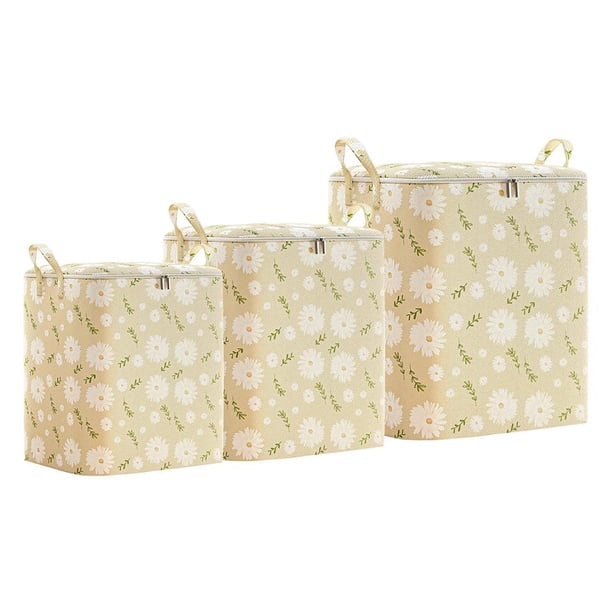 TQEHS Bolsas organizadoras de gran capacidad para guardar ropa de cama con asas = A8A0
