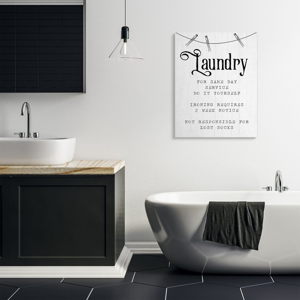 Stupell Industries Family Laundry Room Service Rustic Style Humor Designed by Daphne Polselli